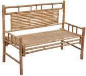 Banco de jardín con cojín bambú 120 cm