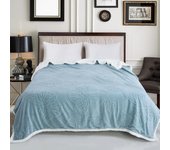 Haradeco manta borreguito jacquard 3d mariposa, manta sherpa franela 100% poliester para sofá cama(azul celeste, 220x240cm)