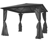 Cenador con cortina aluminio antracita 300 x 300 cm