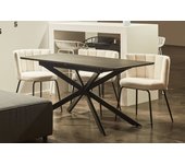 Mesa de comedor cerámica extensible en color negro - medidas ajustables de 140 a 180 cm x 80 cm x 75 cm