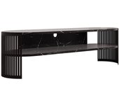 Mueble tv sordore 121, negro, mármol negro, 140x40x40cm