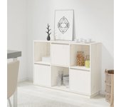 Aparador | aparador de comedor | armario de cocina de madera maciza de pino blanco 110,5x35x80 cm cfw64295