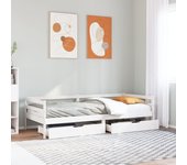 Vidaxl sofá cama con cajones madera maciza de pino 90x200 cm