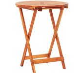 Mesa jardín plegable madera maciza de eucalipto ø60x75 cm
