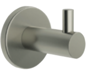 Percha simple para baño, acero inox s.304 anticorrosión, acabado niquel cepillado, incluye doble sistema de fijación (pegado / atornillado)