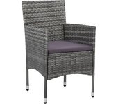2 piezas sillas de comedor para jardín | silla de exterior | sillon jardín ratán sintético gris cfw599601