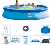 Paquete de piscina - intex - alrededor - 396x396x84 cm + accesorios a1106