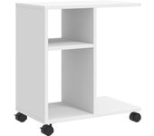 Mesa auxiliar，mesa de centro，mesita de centro con ruedas madera ingeniería blanco 50x30x55 cm cfw401025