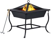 Chimenea negra 42x42x45 cm acero