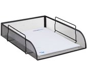 Relaxdays bandeja para documentos a4, metal, negro, 6.50 x 25.5 x 33 cm