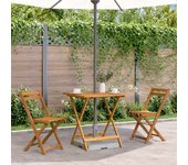 Maison exclusive - mesa plegable de jardín de madera maciza de acacia 70x70x75 cm
