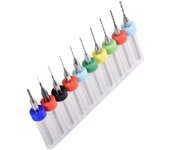 Mini brocas para pcb de 0,1-1,0 mm, con flauta espiral de carburo, microbrocas de carburo, grabado eléctrico, 10 unidades