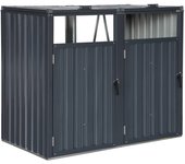 Cubo de basura de acero galvanizado gris, escaut, gris, 146x82x124 cm