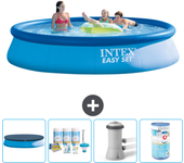 Paquete de piscina - intex - alrededor - 396x396x84 cm + accesorios a671