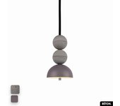 Lámpara colgante de hormigón - bosfor concrete | gris - sparrow | 2 bolas | led 14w