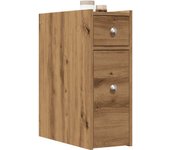 Maison exclusive - armario de baño estrecho con ruedas madera roble artisian