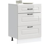 Mueble bajo cocina | armario de cocina kalmar madera ingeniería blanca alto brillo cfw68800