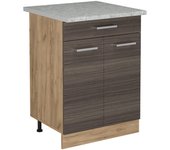 Vicco mueble bajo de cocina r-line, gris noble, 60 cm et mármol