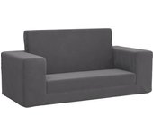Sofá cama de niños 2 plazas | sofá de salón | sofá de descanso felpa suave gris antracita cfw71944