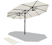 Sombrilla parasol de doble, 460 x 270 cm, beige