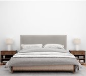 Dhome cabecero de terciopelo liso alta gama con patas moderno cabezal tapizado cama lujo dormitorio acolchado (beige, 160x105cm)
