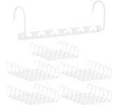 Relaxdays pack de 30 perchas ropa ahorra espacio con ganchos giratorios, metal, blanco, 26 cm