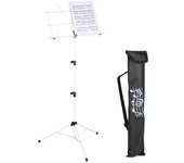 Relaxdays atril de música, soporte partituras, plegable, 140x53x49cm, extensible, metal, guitarra, violín, canto, blanco