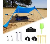 Toldo de playa, upf50+ pop up beach sun shade, fácil de montar para la playa, camping, pesca y al aire libre 118'l x 118'w x 79'h