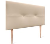 Dhome cabecero de polipiel pro con patas cabeceros cabezal tapizado cama lujo (beige, 105cm)