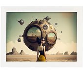 Nacnic poster guía en estilo surrealismo cinematográfico ilustraciones y grabados de historieta abstracta y artística para a3 marcos blanco