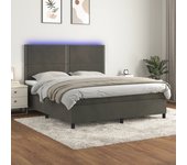 Somier de láminas y led gris oscuro 180x200 cm