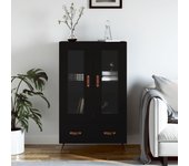 Aparador alto | aparador de comedor | armario de cocina madera de ingeniería negro 69,5x31x115 cm cfw67082