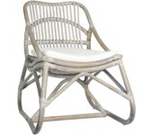 Silla de ratán gris lino