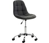 Silla de oficina giratoria taburete regulable en altura tela gris tabo10007