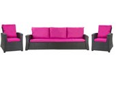Cojines para muebles de jardín de poliratán para 5 personas, cojines para sofá de ratán 140x50 rosa, cojines para sillones de jardín 2x50x56