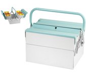 Caja de herramientas de metal color azul claro hogar