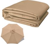 Funda de recambio para sombrilla de exterior con 8 varillas - para jardín, terraza, patio, playa, piscina, mercado (sólo toldo), color caqui
