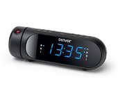 Radio reloj con proyector 180º negro