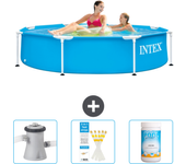 Paquete de piscina - intex - alrededor - 244x244x51 cm + accesorios cb73