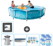 Paquete de piscina - intex - alrededor - 305x305x76 cm + accesorios cb17
