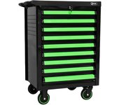 Carro de herramientas con 9 cajones con separadores - verde