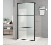 Mampara de ducha negro 100x195 cm vidrio esg esmerilado