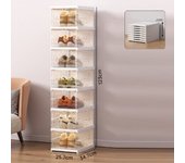 Zapatero plegable, zapatero vertical, zapatero apilable, estante de almacenamiento de 7 niveles, caja de almacenamiento