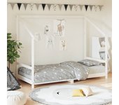 Vidaxl estructura de cama para niños madera de pino blanco 90x200 cm
