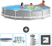 Paquete de piscina - intex - alrededor - 366x366x76 cm + accesorios cb3