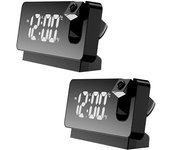 Reloj despertador luminoso multifunción, reloj despertador con espejo y luz led, pantalla digital,reloj de escritorio para dormitorio, 2 uds.