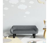 Sofá infantil gris oscuro 70x40x24 cm terciopelo