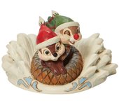 Figura enesco disney chip & dale en trineo navideño