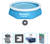 Paquete de piscina - bestway - alrededor - 244x244x61 cm + accesorios cb68