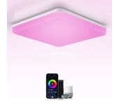 Lovhaus lámpara alexa, lámpara de techo inteligente regulable rgb, 18w 1800lm led lámpara de techo compatible con alexa, google assistant y app